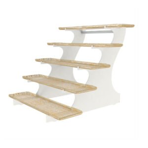 5 TIER SERVING PLATTER WHITE/MATTE GOLD RECTANGLE MYGLASSSTUDIO