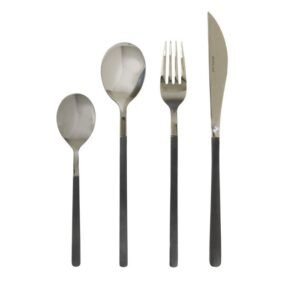 BLACK PVD TABLE SPOON WITH BLACK PVD HANDLE AROMA PRO MUNDI