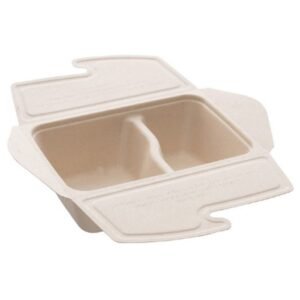 MEAL BOX TO GO 21X15X5CM 2 COMPARTMENTS 50CL/30CL BE PULP(75 PIECES)