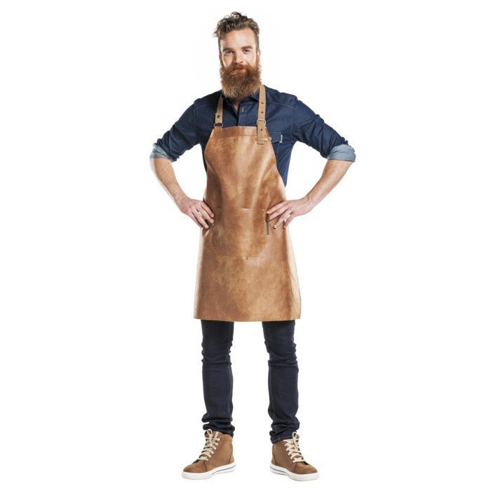 BIB APRON REGULAR BOURBON GOLD W65XL80CM 70% LEATHER 30% POLYESTER