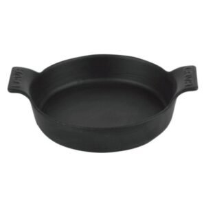 BLACK CAST IRON ROUND DISH D18CM WITH 2 HANDLES