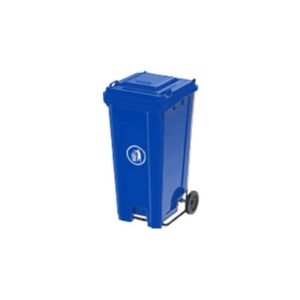 MOBILE BIN BLUE INDUSTRIAL 120L WITH HEAVY DUTY STEEL PEDAL