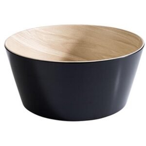 BLACK/BAMBOO BOWL D26.5XH10.5CM 3.4L FRIDA MELAMINE