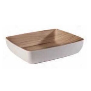 GN 1/2 BOWL WHITE/BAMBOO 32.5X26.5XH7.5CM 4L MELAMINE FRIDA