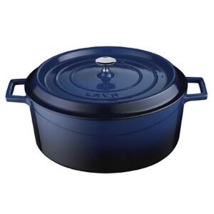 CASSEROLE TRENDY ROUND BLUE Ø28CM CAST IRON
