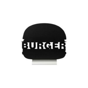 CHALK BOARD SILHOUETTE "BURGER" TABLE ALUMINIUM BASE INCLUDING CHALK MARKER