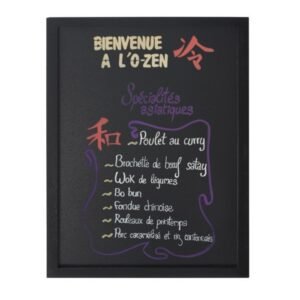 CHALK BOARD WOODY WOOD WITH LACQUERED BLACK FINISH + WHITE CHALK MARKER AND MOUN