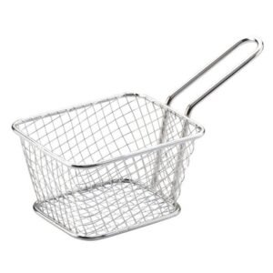 Chip basket rectangular grey stainless steel 10 cm Pro.mundi