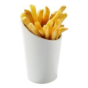 Chip cone round white porcelain Ø 8 cm