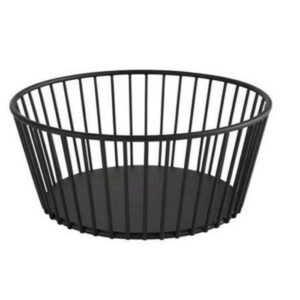 URBAN ROUND BASKET D20XH8.5CM BLACK POWDER COATED STEEL