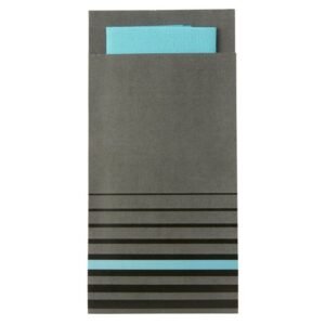 CUTLERY POUCH ISI BLUE LAGOON WITH MATCHING NAPKIN PACK OF 50