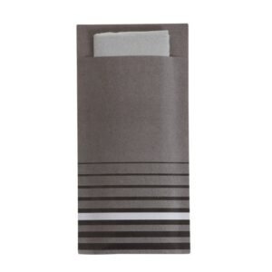 CUTLERY POUCH ISI GREY WITH MATCHING NAPKIN PACK OF 50