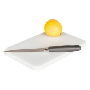CUTTING BOARD 25X15X1.2CM WHITE POLYETHYLENE