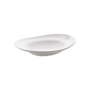 Deep plate white matt L25XW26XH7cm porcelain shell cookplay