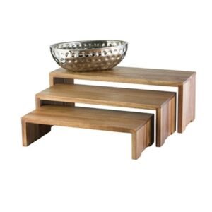 Display stand brown acacia 56 cm Tablecraft (3 units)