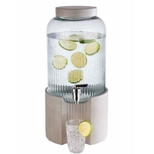ELEMENT BEVERAGE DISPENSER 7L GLASS/CONCRETE BASE/SST TAP