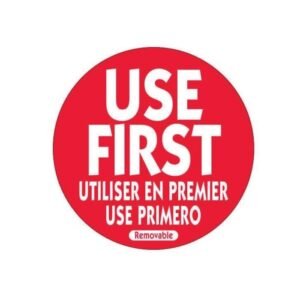 FIRST USE ROUND REMOVABLE LABEL D5CM ROLL OF 500