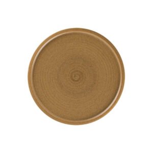 FLAT COUPE PLATE Ø24CM AUTUMN BROWN PORCELAIN SELVA RAK