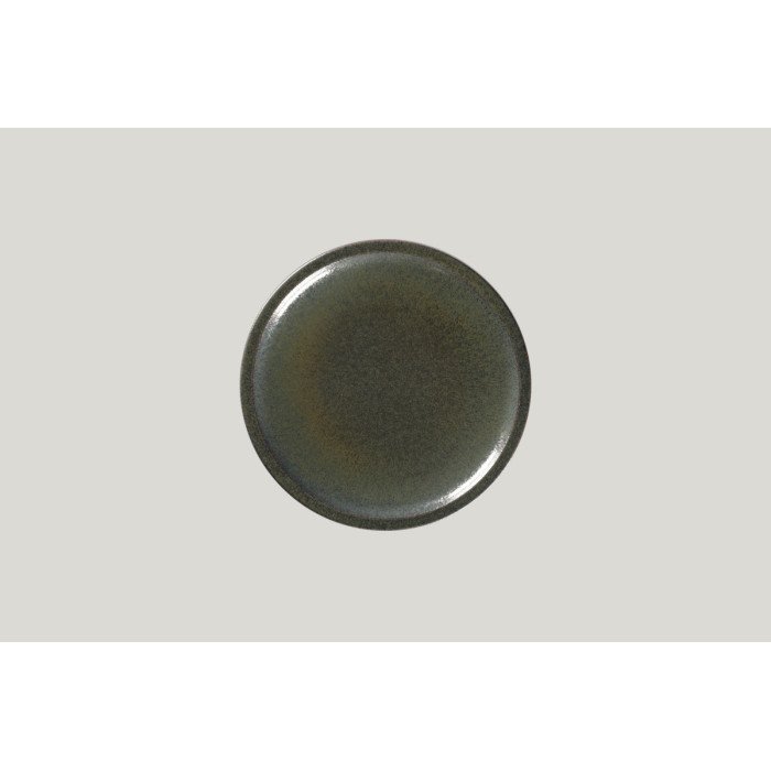 Flat coupe plate round black porcelain Ø 21 cm Rakstone Ease Rak