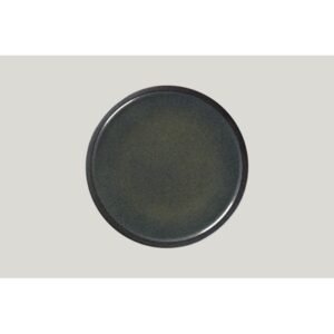Flat coupe plate round black porcelain Ø 28 cm Rakstone Ease Rak