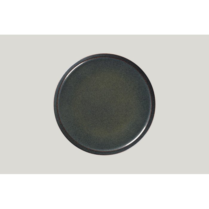 Flat coupe plate round black porcelain Ø 28 cm Rakstone Ease Rak