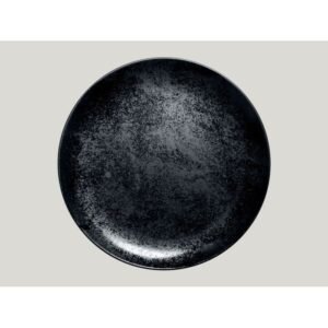 Flat coupe plate round black porcelain Ø 29 cm Karbon Rak