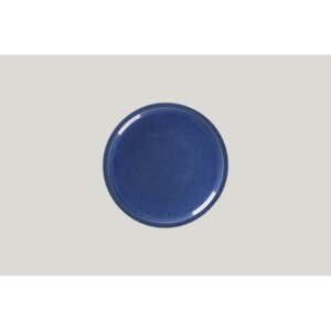 Flat coupe plate round blue porcelain Ø 21 cm Rakstone Ease Rak