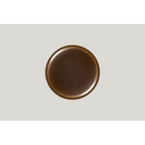 Flat coupe plate round bronze porcelain Ø 21 cm Rakstone Ease Rak