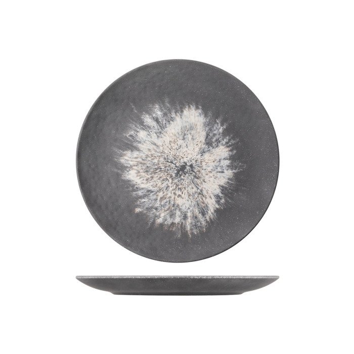 FLAT PLATE MELAMINE CHARCOAL WHITE PARIS CREATIVE