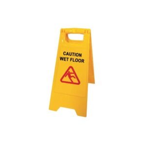 FLOOR SAFETY SIGN "CAUTION WET FLOOR" H62X30CM YELLOW ABS