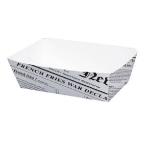 FOOD TRAY NEWSPAPER CARDBOARD PACK OF 100 L15 X W9 X H5CM