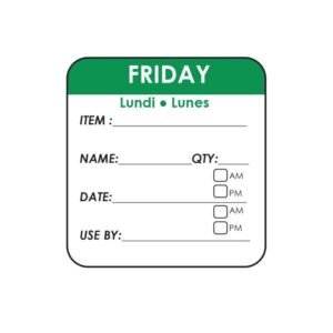 FRIDAY SQUARE REMOVABLE LABEL ROLL OF 500 L5 X W5CM