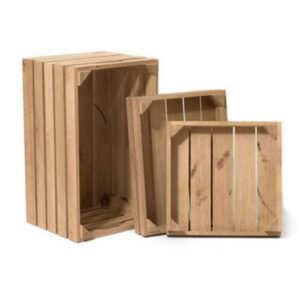 FRUIT BOX RUSTIC 33X33XH5CM SLATTED OAK