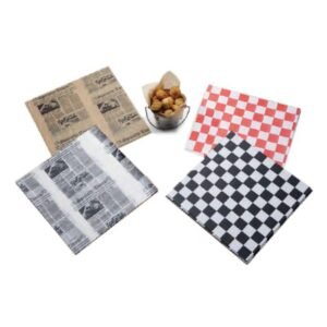 FRY PAPER RED CHECKBOARD PACK OF 1000 L30.5 X W30.5CM
