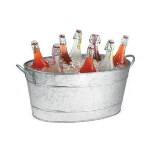 GALVANIZED BEVERAGE TUB OVAL 5.5 GALLON L58 X W37 X H24CM