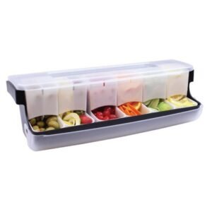 GARNISH STATION L51X17XH16CM 6-COMPARTMENTS PLASTIC