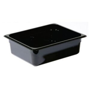 GN CONTAINER 1/2-150 RECTANGULAR BLACK POLYCARBONATE
