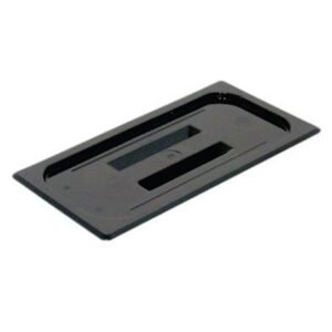 GN LID WITH HANDLE 1/1 BLACK POLYCARBONATE