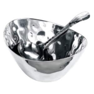 HAMMERED SAUCE BOWL W/LADLE 16.5X13.1X8.5CM SST