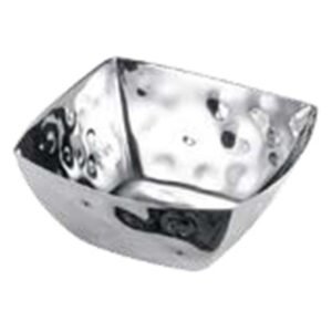 HAMMERED SQUARE BOWL L25 X W25 X H9.7CM SST