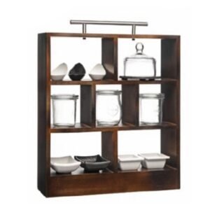 HIGH TEA RACK 34X10XH38CM WITH HANDLE 3TIERS WOOD