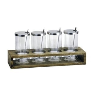 JAM/CONDIMENT SET INCLUDING 4 JARS/4 SPOONS/1 TRAY ASHWOOD