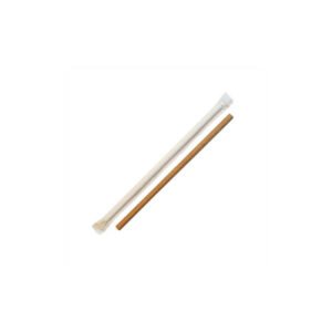 KRAFT PAPER STRAW D0.8XL24CM INDIVIDUAL WRAP PACK OF 100
