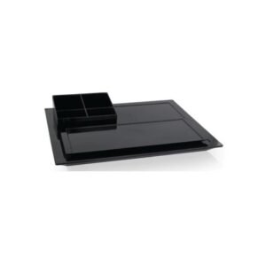 LOGAN BLACK MAIN TRAY 38.5X32.5XH2.25CM MELAMINE