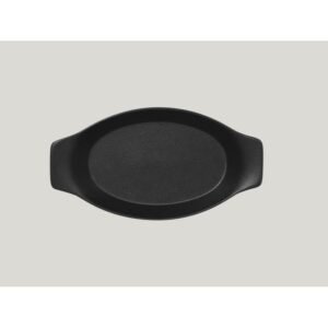 Lugged dish oval black glazed 25x14 cm Neo Fusion Rak
