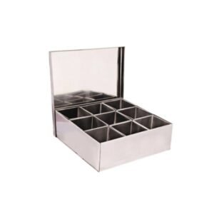 MASALA BOX 9-COMPARTMENTS 10X10CM L30.5 X W30.5 X H7.7CM SST