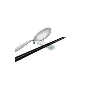MGS SPOON AND CHOPSTICK REST PLATE CLEAR GLASS L7.7XW3.2XH1.7CM