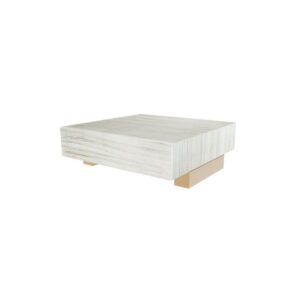 MGS WOODEN BUFFET STAND WHITE WITH BRONZE BASE L17.5XW17.5XH6CM