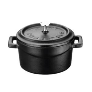MINI CASSEROLE TRENDY ROUND BLACK MATT Ø10CM CAST IRON