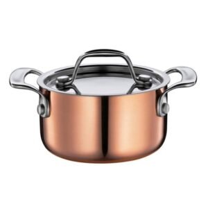 MINI CASSEROLE WITH LID ROUND COPPER Ø9CM H4.8CM 35CL STAINLESS STEEL CULINOX SPRING